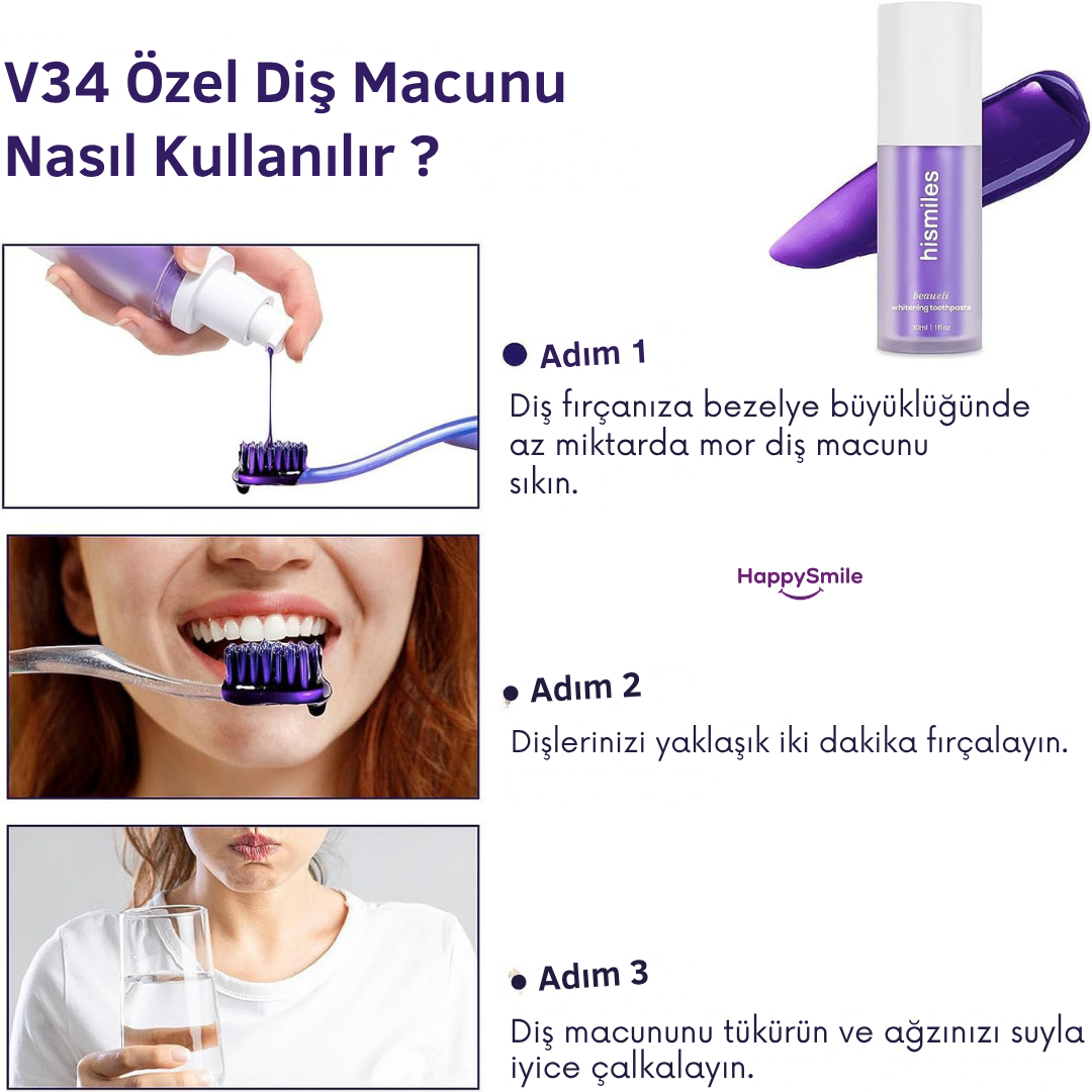 HiSmile V34 Renk Dengeleyici Mor Serum